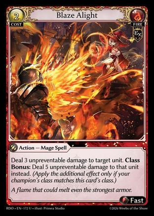 Blaze Alight (Curio Foil) (172) - Radiant Origins Foil