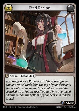 Find Recipe (Curio Foil) (075) - Radiant Origins Foil