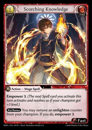 Scorching Knowledge (Curio Foil) (199) - Radiant Origins Foil