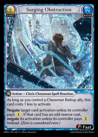 Surging Obstruction (Curio Foil) (247) - Radiant Origins Foil