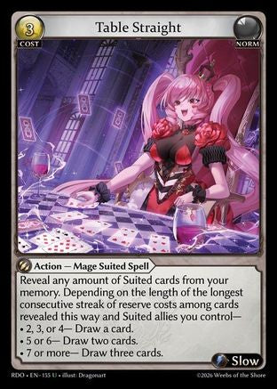 Table Straight (Curio Foil) (155) - Radiant Origins Foil