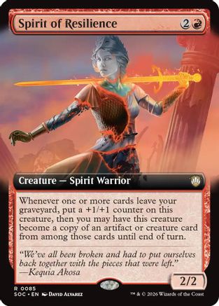 Spirit of Resilience (Extended Art) (SOC-085) - Commander: Secrets of Strixhaven