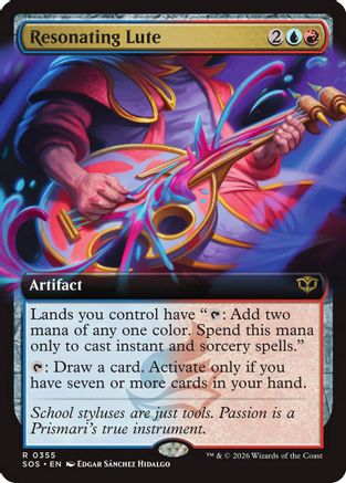 Resonating Lute (Extended Art) (SOS-355) - Secrets of Strixhaven Foil