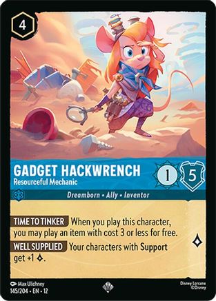 Gadget Hackwrench - Resourceful Mechanic (145/204) - Wilds Unknown Cold Foil