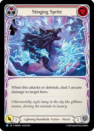 Stinging Sprite (Red) (OMN056) - Omens of the Third Age Rainbow Foil
