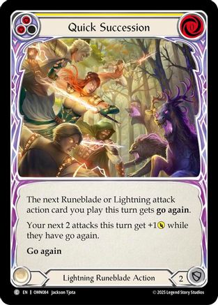 Quick Succession (Yellow) (OMN084) - Omens of the Third Age Rainbow Foil