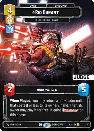 Rio Durant - Beckett's Right Hands (3) - Judge Promos Foil