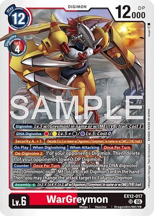 WarGreymon (EX12-017) - Digital World Shambala Foil
