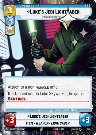 Luke's Jedi Lightsaber - Constructed by Hand (Hyperspace Foil) (568) - Ashes of the Empire Foil