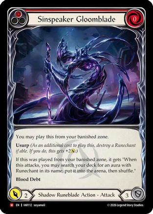 Sinspeaker Gloomblade (Red) (IAR112) - Usurp the Shadow Throne Rainbow Foil