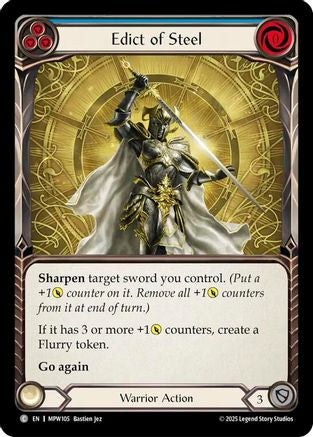Edict of Steel (Blue) (MPW105) - Mastery Pack Warrior Rainbow Foil