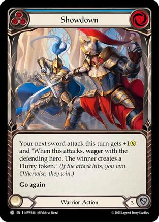 Showdown (Blue) (MPW128) - Mastery Pack Warrior Rainbow Foil