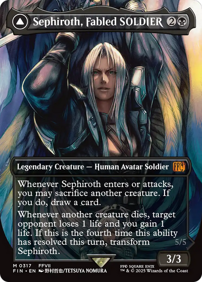 Sephiroth, Fabled SOLDIER // Sephiroth, One-Winged Angel (Borderless) (0317) [FINAL FANTASY]