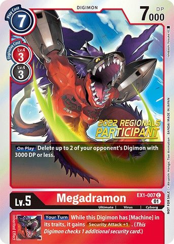 Megadramon [EX1-007] (2022 Championship Online Regional) (Online Participant) [Classic Collection Promos]