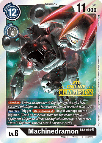 Machinedramon [BT2-066] (Online Champion) [Release Special Booster Ver.1.0 Promos]