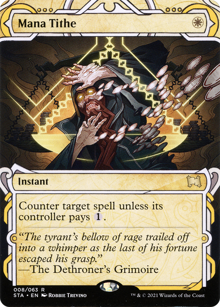 Mana Tithe (STA-008) - Strixhaven Mystical Archive: (Showcase) (Borderless) Etched Foil