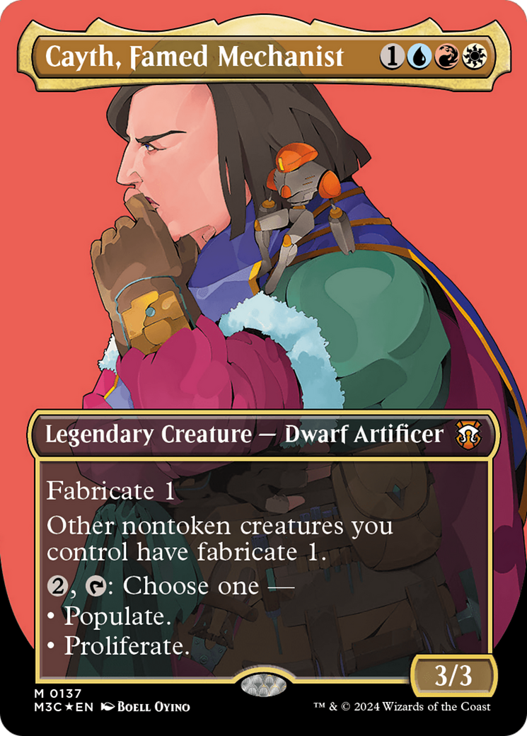 Cayth, Famed Mechanist (Borderless) (Ripple Foil) [Modern Horizons 3 Commander]