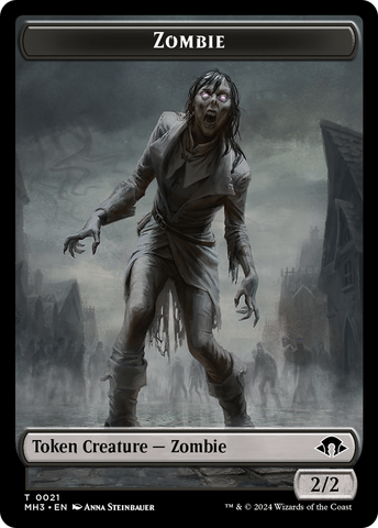 Plant (Ripple Foil) // Zombie Double-Sided Token [Modern Horizons 3 Tokens]