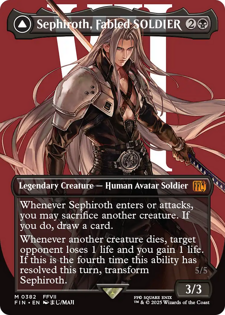 Sephiroth, Fabled SOLDIER // Sephiroth, One-Winged Angel (Borderless) (0382) [FINAL FANTASY]