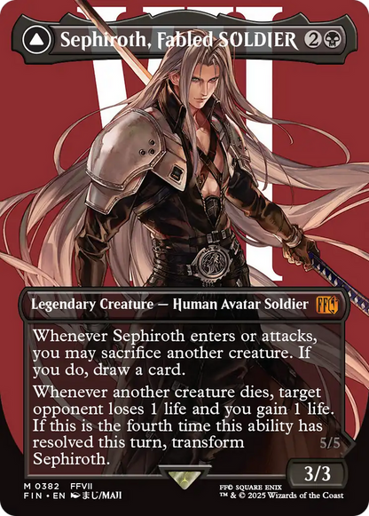 Sephiroth, Fabled SOLDIER // Sephiroth, One-Winged Angel (Borderless) (0382) [FINAL FANTASY]
