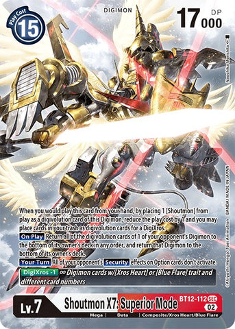 Shoutmon X7: Superior Mode [BT12-112] (Alternate Art) [Across Time]